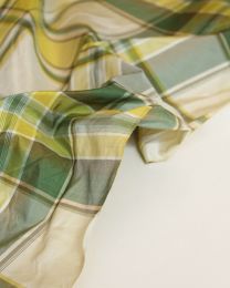 Plaid Silk Taffeta Fabric - Mojito