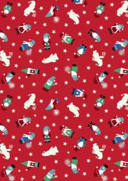 Christmas Patchwork Fabric - Hygge Glow - Mini Tomte Red