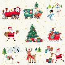 Christmas Patchwork Fabric - Santa Express - Placement