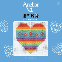 Anchor 1st Cross Stitch Kit - Rainbow Heart