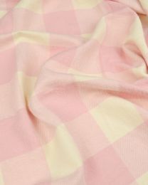 Brushed Cotton Flannel Fabric - Jumbo Gingham Pink