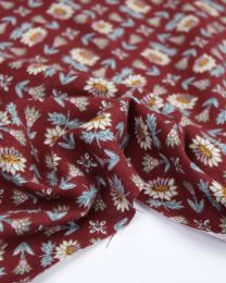 Brushed Cotton Twill Fabric - Agnes Maroon