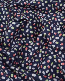 Brushed Cotton Twill Fabric - Duo Dot Navy