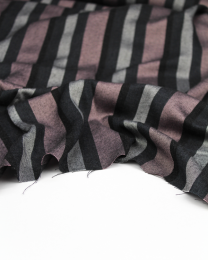 Brushed Viscose Twill Fabric - Como Stripe Rose