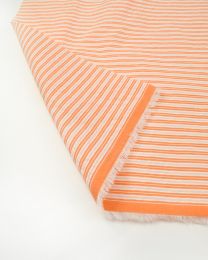 Bubble Cotton Seersucker Fabric - Mini Stripe Orange