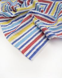 Bubble Cotton Seersucker Fabric - Seaside Stripe