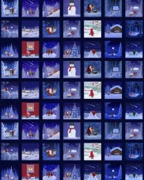 Christmas Patchwork Cotton Fabric - Tomten's Village - Tomten Tiles