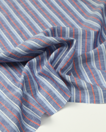 Cotton Chambray Stripe Fabric - Henley