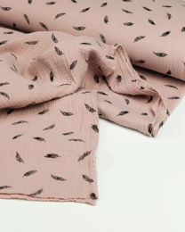 Cotton Double Gauze Fabric - Feather Quill Tea Rose