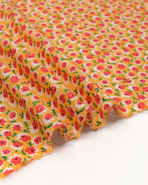 Pure Cotton Fabric - Ditsy Dahlias Yellow