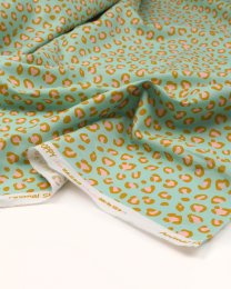 Cotton Fabric - Leopard Print Aqua