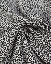 Cotton Jersey Fabric - Tiny Leopard - White