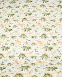 Cotton Needlecord Fabric - Dinosaur Safari