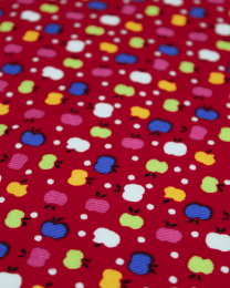 Cotton Needlecord Fabric - Apples Red