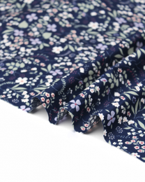 Cotton Poplin Fabric - Lovely Flowers - Blue