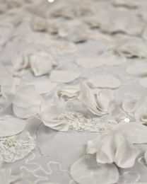 Embellished Georgette Fabric - Ivory