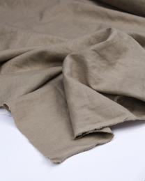 Enzyme Washed Linen Fabric - Porcini