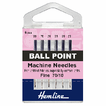 Hemline Sewing Machine Needles - Ball Point Fine 70/10