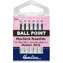 Hemline Sewing Machine Needles - Ball Point Medium 80/12