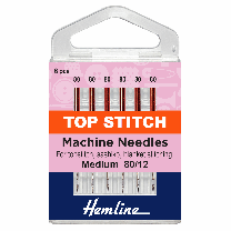 Hemline Sewing Machine Needles - Top Stitch 90/14