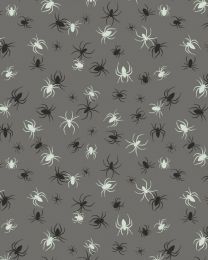 Halloween Patchwork Fabric - Haunted House - Spiders