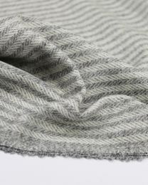 Herringbone Stripe Wool Fabric - Cloud