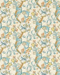 Home Furnishing Fabric - Golden Lily - Linen/Teal