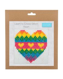 Learn to Cross Stitch Kit - Rainbow Heart