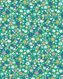 Liberty Lasenby Cotton Fabric - Carnaby - Bloomsbury Blossom Green