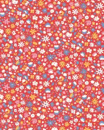 Liberty Lasenby Cotton Fabric - Carnaby - Bloomsbury Blossom Red