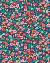 Liberty Lasenby Cotton Fabric - Carnaby - Piccadilly Poppy Summer Eve