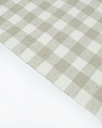 Linen & Cotton Blend Fabric - Natural Gingham