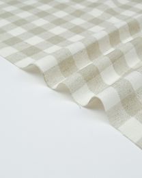 Linen & Cotton Blend Fabric - Natural Gingham