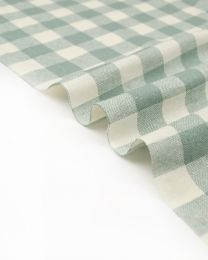 Linen & Cotton Blend Fabric - Rockpool Gingham