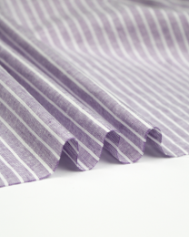 Linen & Cotton Blend Fabric - Chalk Stripe Lilac