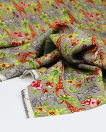 Linen & Viscose Blend Fabric - Sunset Safari