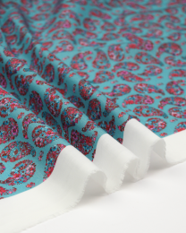 Lomond Cotton Lawn Fabric - Rafiya - Ruby Kingfisher