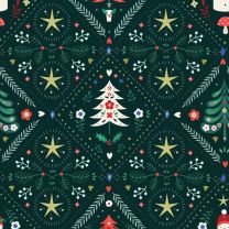 Christmas Patchwork Fabric - Nordic Noel - Christmas Tree
