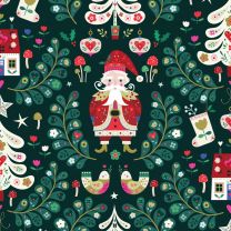 Christmas Patchwork Fabric - Nordic Noel - Father Christmas