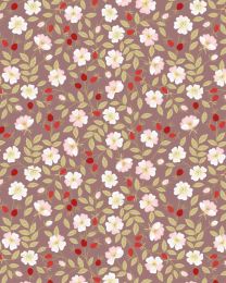 Patchwork Cotton Fabric - Evergreen - Dog Rose - Tawny