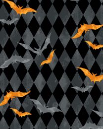 Patchwork Cotton Fabric - Midnight Haunt - Harlequin Bats