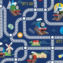 Patchwork Cotton Fabric - Thomas & Friends™ - Train Tracks