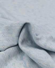 Pointelle Cotton Jersey Fabric - Powder Blue Melange
