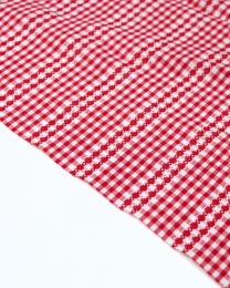 Ladder Stitch Gingham Fabric - Red
