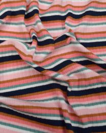 Rib Cotton Jersey Fabric - Cosmo Stripe