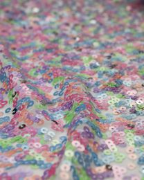Sequin Tulle Fabric - Candy Rainbow