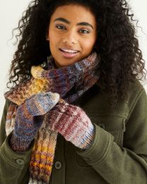 Sirdar Knitting Pattern 10294 - Serpent Cable Hat, Scarf & Mitts in Jewelspun Aran (Paper Leaflet)