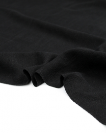 Stonewashed Linen & Viscose Fabric - Black