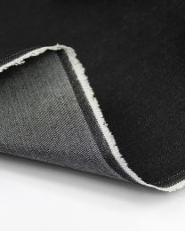 Stretch Cotton Denim Fabric - Black 