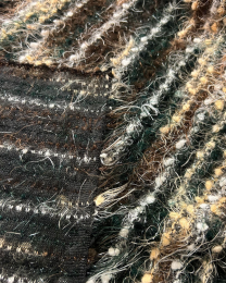 REMNANT Eyelash Jersey Knit Tabby Stripe - 100cm x 150cm